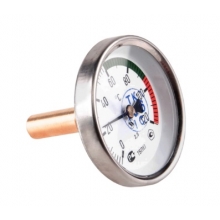 Термометр биметаллический ЗТП ТБП-Т (0-120С) G1/2. 2,5 Ду корп. 63 мм, L гильзы-50мм, осев.