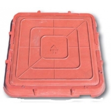 Люк тип "Легкий" полимер квадратный красный А15