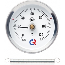 Термометр биметаллический  РОСМА БТ-30 (0-120С)2,5 Ду корп. 63 мм, накладной