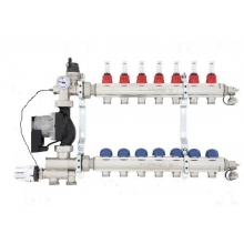 Узел коллекторный для теплого пола 1" ВР-3/4" НР, 7 выходов