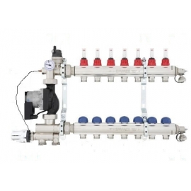 Узел коллекторный для теплого пола 1" ВР-3/4" НР, 7 выходов