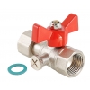 Кран шаровой VALTEC для подключения  манометра, 1/2"вн. -1/4"вн.