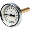 Термометр биметаллический STOUT (0-120С) G1/2, Ду корп.63 мм, L гильзы-50мм  аксиальный (осевой)