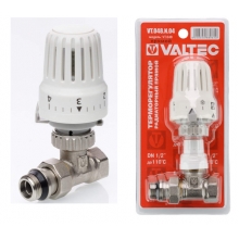 Клапан с термостатической головкой VALTEC, для рад. прямой 1/2"