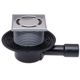 Трап HL D-40/50 горизонтальный, регулир., сухой решетка нерж 115х115 HL510NPr