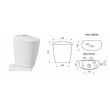 Бачок д/унитаза SANTERI "Версия", 21см по болтам, б/арматуры