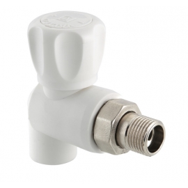 Кран полипропиленовый VALTEC для подключения радиатора угловой 20х1/2"