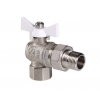Кран шаровой VALTEC BASE с полусгоном 1/2" вн.-нар. угловой белая рукоятка