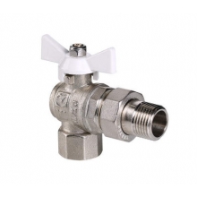 Кран шаровой VALTEC BASE с полусгоном 1/2" вн.-нар. угловой белая рукоятка