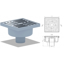 Трап D-50 вертикальный, нерегул., гидрозатвор решетка нерж.150*150 АНИ Пласт (ТА5212)
