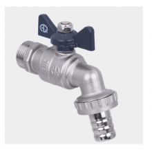 Кран шаровой водоразборный под шланг 1/2 Wh бабочка (AQUALINK)