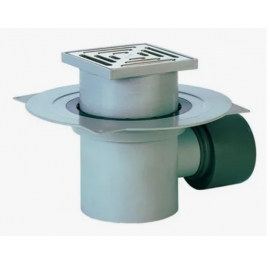 Трап D-75/110 горизонтальный, регулир., гидрозатвор решетка нерж.138*138 HL72.1N