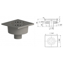 Трап D-50 Татполимер вертик., нерегулир., мех. затвор решетка нерж. 150х150 (ТП 102.50-150 VSMs)