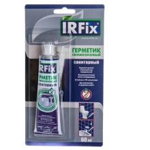 Герметик IRFIX силиконовый санитарный бесцветный, 60мл., (15шт)
