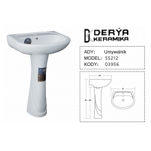 Умывальник с пьедесталом  DeryaKeramika, DK-55212 (55х44)