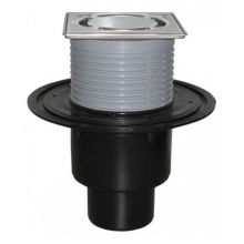 Трап HL D-50/75/110 вертикальный, регулир., сухой решетка нерж.115х115 подрамник нерж HL310NPr-3000