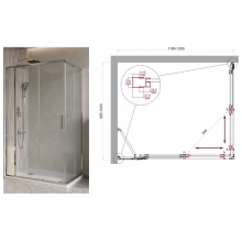 Душевой уголок BelBagno, LUCE-AH-21-120/100-C-Cr