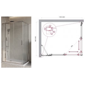 Душевой уголок BelBagno, LUCE-AH-21-120/100-C-Cr