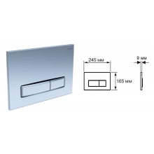 Панель смыва Акватек, KDI-0000024 (009C), Slim Хром матовый (клавиша прямоугольная)