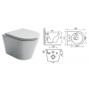 Унитаз подвесной Ceramicanova, FORMA Rimless CN3011, с крепежом, с сиденьем-крышкой с микролифтом
