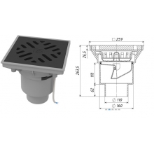 Трап дворовый D-110/160 вертикальный с электрообогревом (ТП-606-Э)