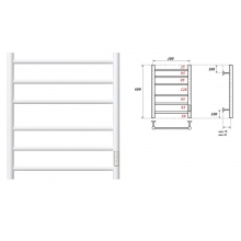Полотенцесушитель электрический Point Аврора PN10846W П6 400x600 диммер справа, белый