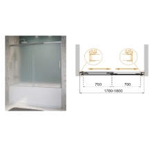 Душевая шторка Cezares, на ванну TANDEM-SOFT-VF-2-180/145-P-Cr