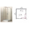 Душевой уголок BelBagno, UNO-195-A-2-100-C-Cr