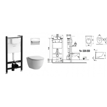 Система инсталляции Laufen, PRO (инстал.+унитаз подвес.Rimless+сид+клав.хром), ZRU9307615