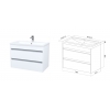 Тумба с умывальником IDDIS, Zodiac X, подвесная, 80 см, белая, ZDX80W0i95K / 4078000i28