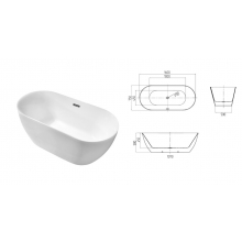 Ванна отдельностоящая Grossman Classic GR-12501 (160x75x58) белый