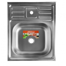 Мойка Accoona накладная 500х600х140 мм, Толщ.0,4 мм, мат., б/сифона, 6050-4AD