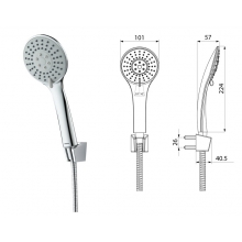 Душевой гарнитур Milardo, Essential, с держателем, 3303F10M16