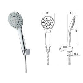 Душевой гарнитур Milardo, Essential, с держателем, 3303F10M16
