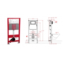 Инсталляция д/подвесного унитаза Calypso BETA CS105M (CS501A) без кнопки