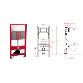 Инсталляция д/подвесного унитаза Calypso BETA CS105M (CS501A) без кнопки