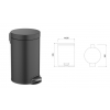 Ведро д/мусора Акватек AQ4992MB с педалью, 8л, нерж., матовый, черный