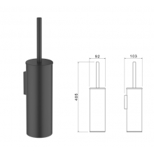 Ершик д/унитаза Акватек, ЕВРОПА, AQ4611MB, настенный, нерж., матовый, черный