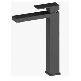 Смеситель д/умывальника Accoona A91208F, высокий с гайкой, карт.35мм., нерж. сталь, Черный