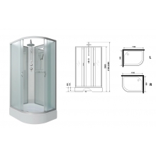 Душевая кабина Niagara Classic NG-33184-14LBKT (110х80х210) средний поддон(26см),стекло матовое,4 места