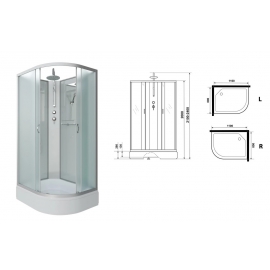 Душевая кабина Niagara Classic NG-33184-14LBKT (110х80х210) средний поддон(26см),стекло матовое,4 места