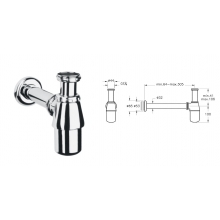Сифон д/раковины VITRA, A45122, латунь, хром
