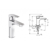 Смеситель д/раковины VITRA, Root Round, A42706EXP, цвет хром