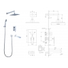 Душевая система Lemark "Контест", встраиваемая, верх. душ, лейка, излив, белый/хром, LM5822CW