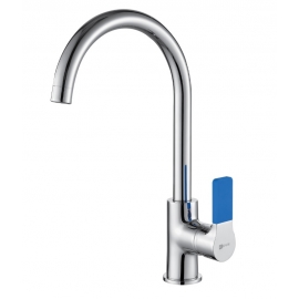 Смеситель д/кухни Lemark "Аура", карт.35мм, с поворотным изливом, 7смен.цвет.накладок, Хром, LM0605C