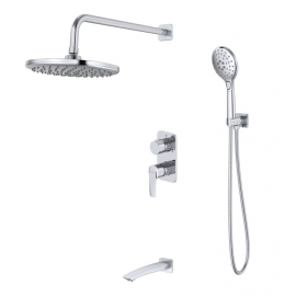 Душевая система IDDIS, Ray, RAYSB03i68, скрытого монтажа с троп. душем, руч. душем и изливом, Хром