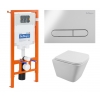 Система инсталляция BelBagno BB002-80 комплект: кнопка BB005-PR-CHROME, унитаз с сид. DUE BB3103CHR/SC
