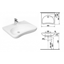 Раковина ROCA, Access 64х55, д/людей с огран.возмож., подвесная, белая, ZRU9307659