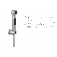 Душ гигиенический Jacob Delafon Elate E97258-CP, набор: лейка, шланг, настен.держатель, хром, латунь