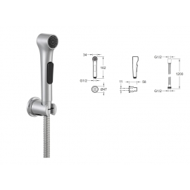 Душ гигиенический Jacob Delafon Elate E97258-CP, набор: лейка, шланг, настен.держатель, хром, латунь